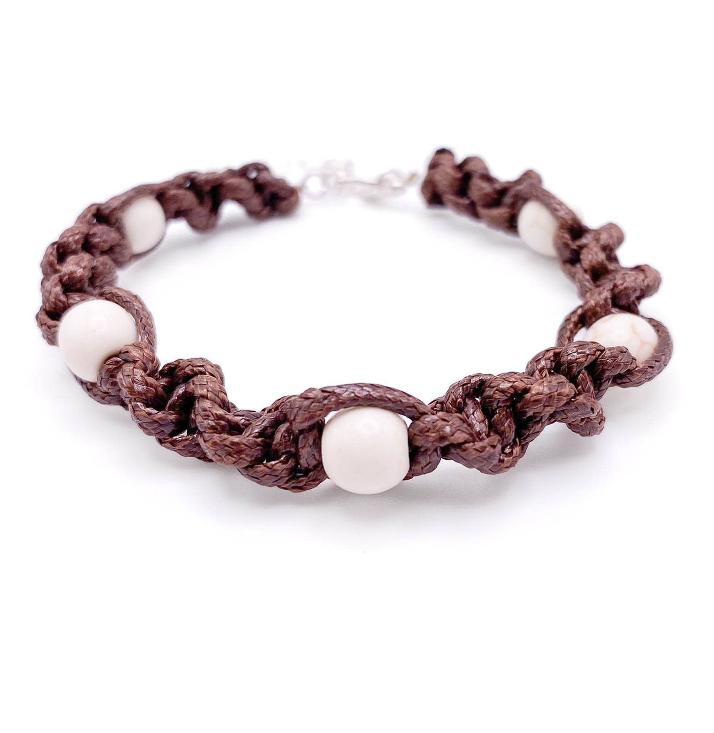 Kathy - White Howlite Woven/Braided Bracelet