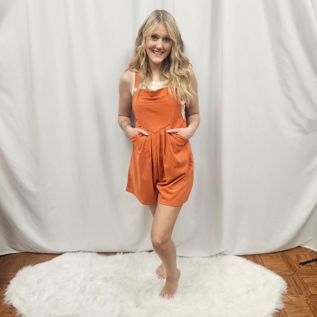 Halara Adjustable Strap Multi Pocket Waffle Overall Shorts