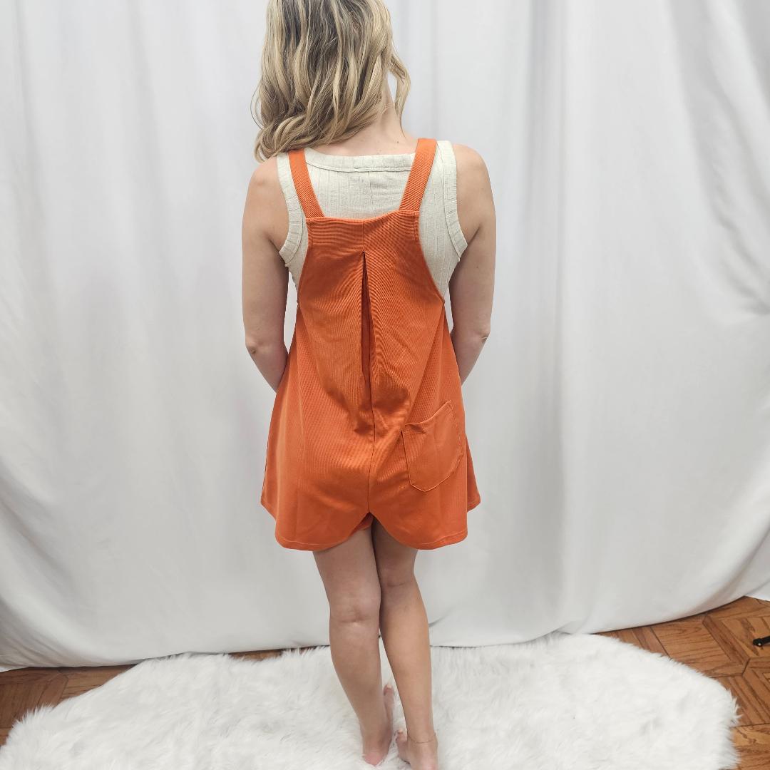 Halara Adjustable Strap Multi Pocket Waffle Overall Shorts