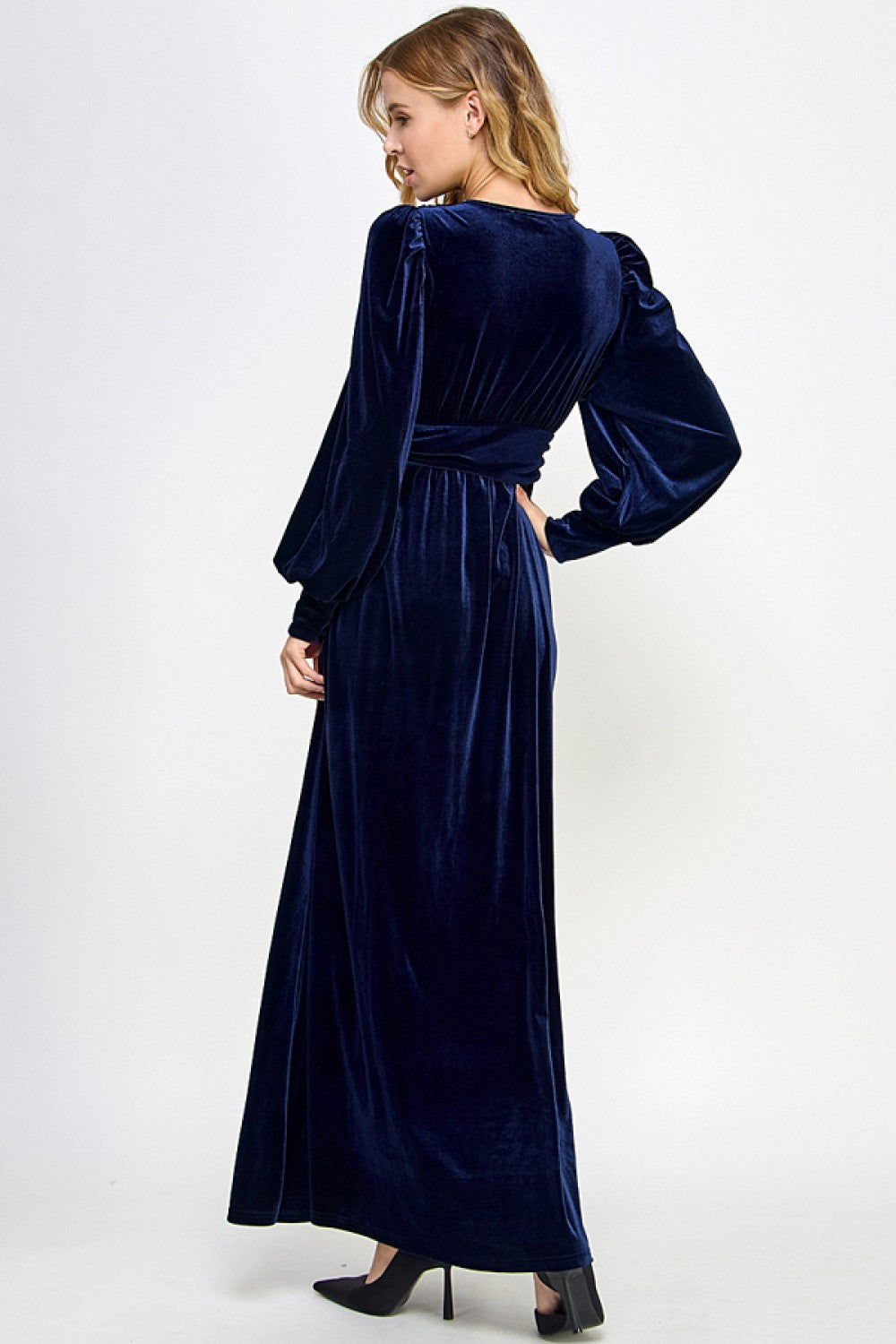 Long Sleeve Velvet Maxi Dress