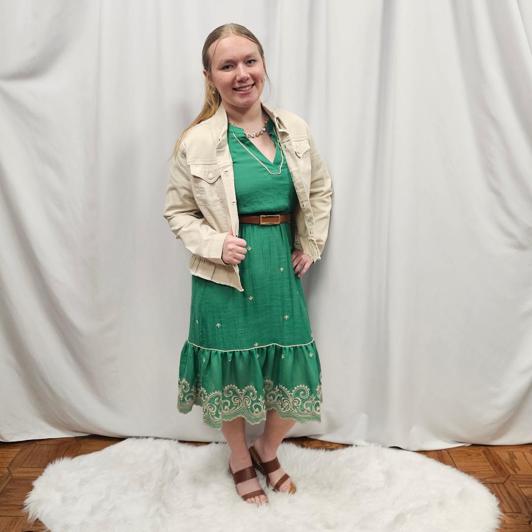 Embroidered Peasant Dress