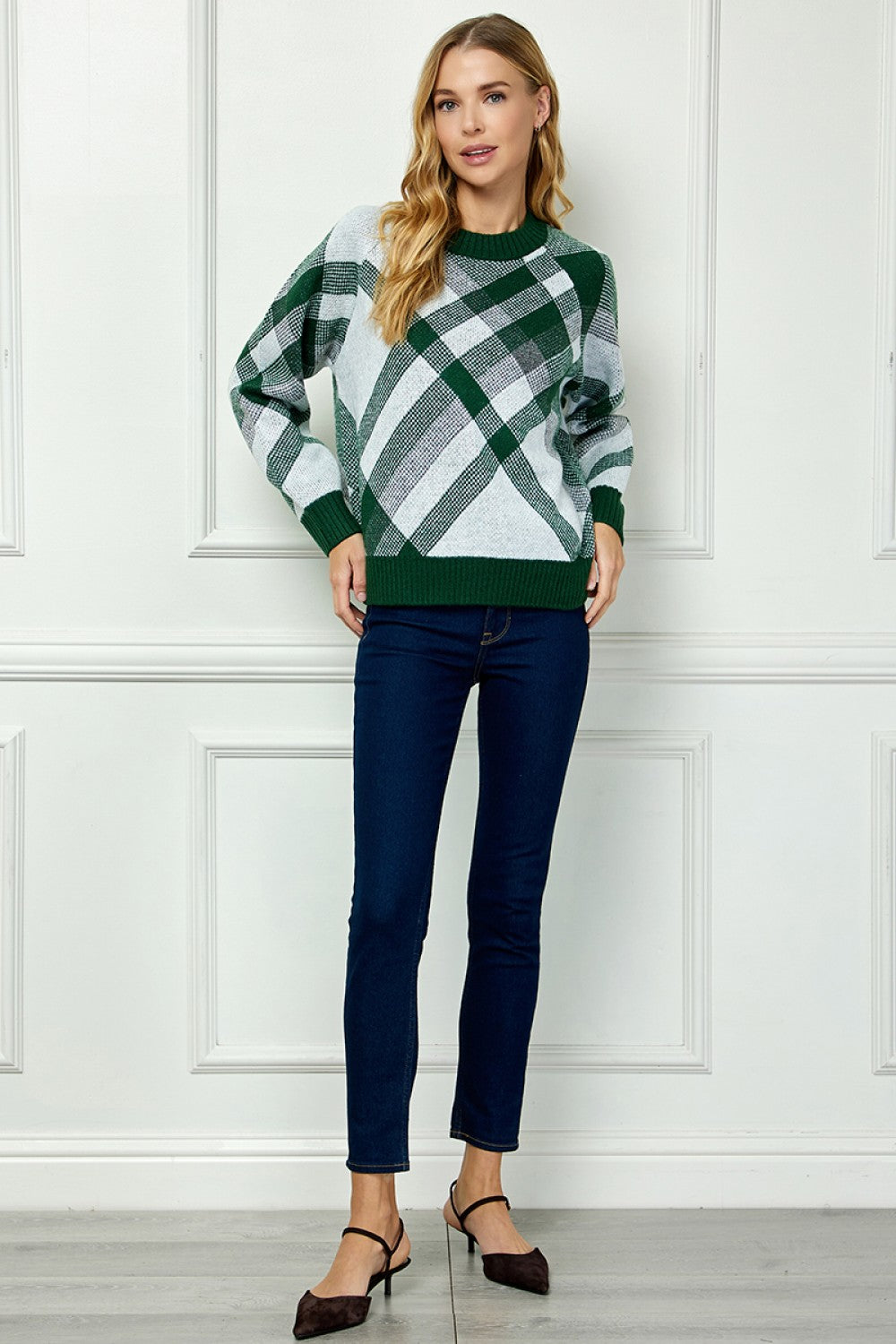 Long Sleeve Jacquard Sweater Top