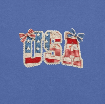 USA T-shirt with Faux Quilting