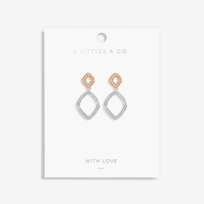 Statement Pavé Earrings in Silver Plating & Gold-Tone Plating