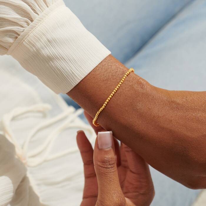 2.5mm Bead Stacking Bracelet Gold