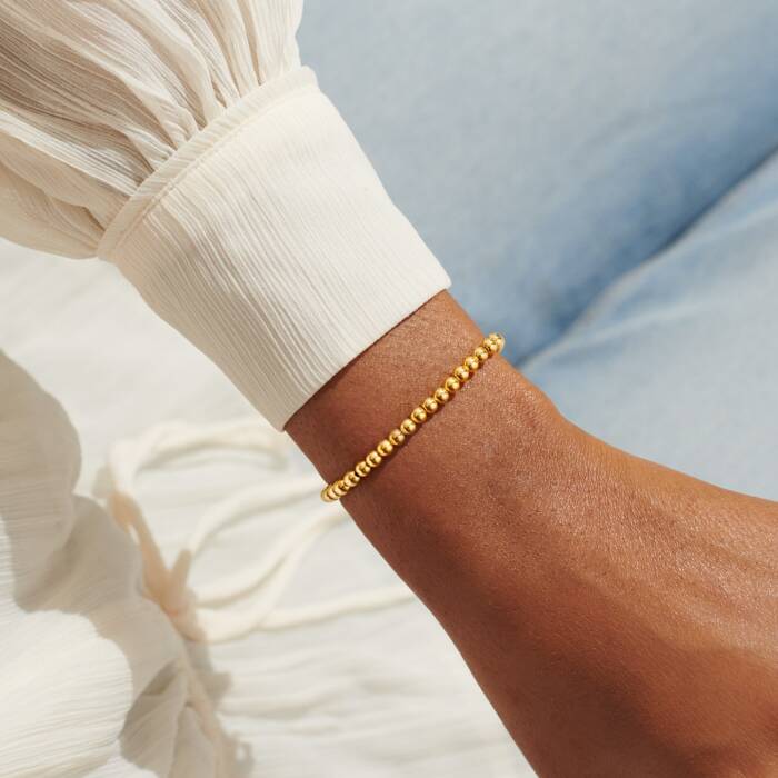 4mm Bead Stacking Bracelet Gold