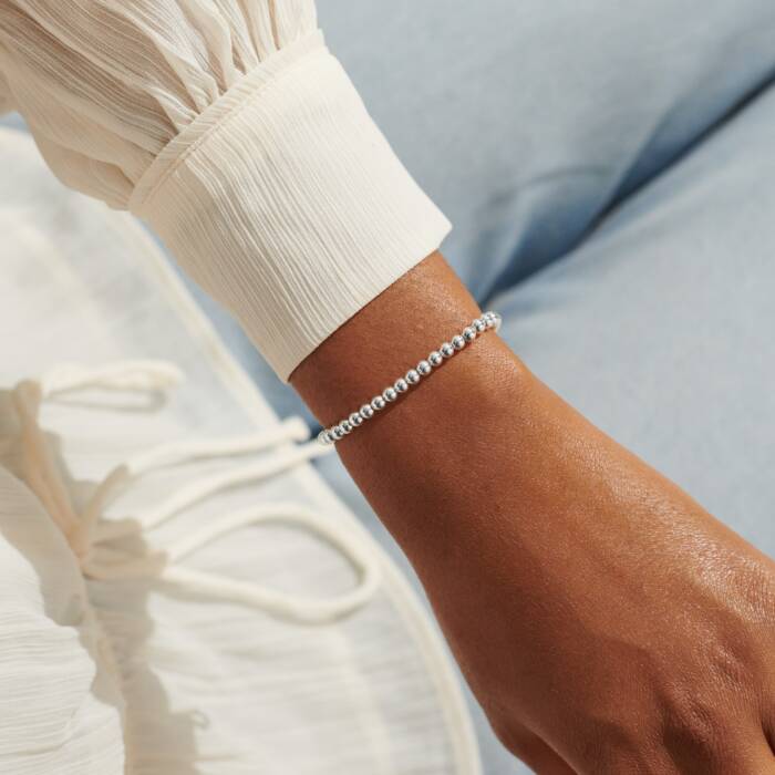 4mm Bead Stacking Bracelet Silver