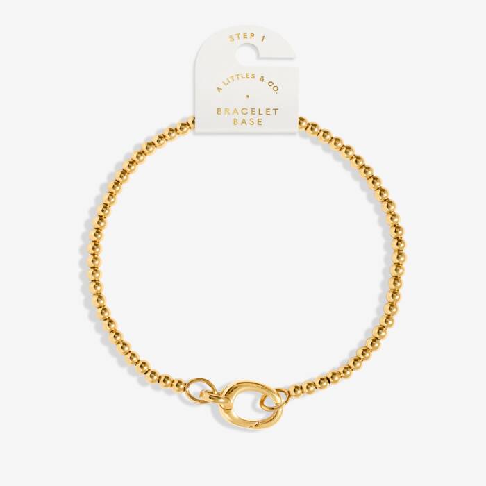 1 Charm Clasp 3mm Stretch Bracelet in Gold-Tone Plating