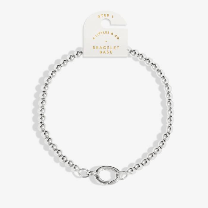 1 Charm Clasp 4mm Stretch Bracelet in Silver Plating