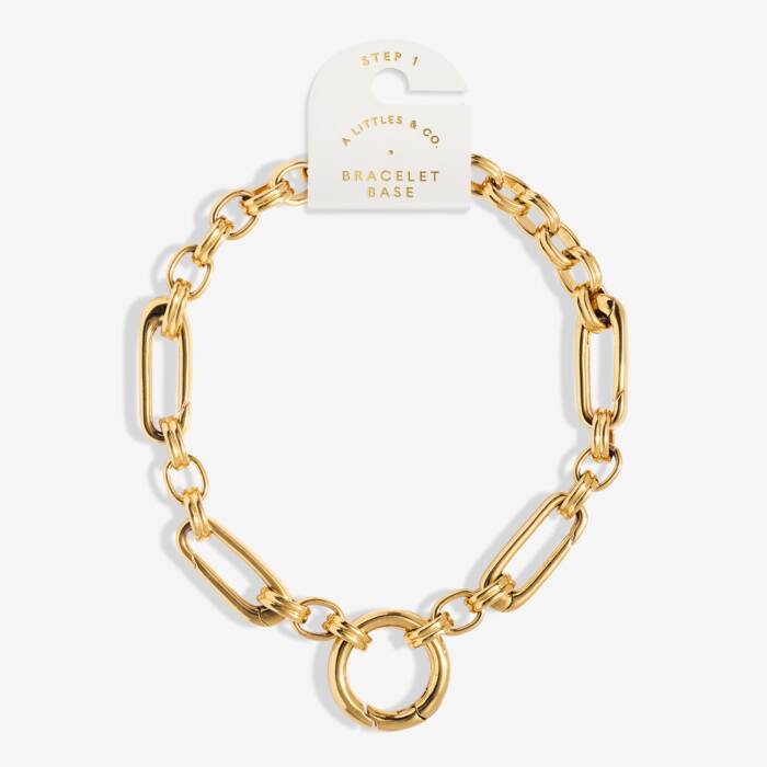 5 Charm Clasps Chunky Oval Chain Bracelet in Gold-Tone Plating