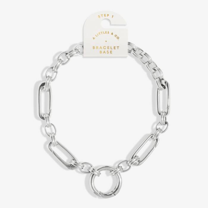 5 Charm Clasps Chunky Oval Chain Bracelet in Silver Plating
