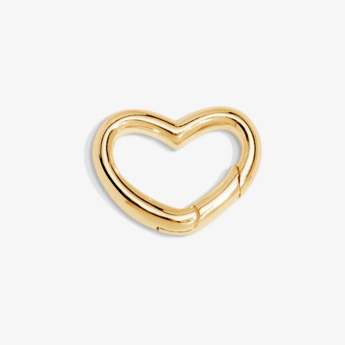 Heart Charm Lock In Gold-Tone Plating