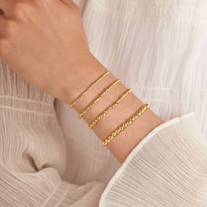 2.5mm Bead Stacking Bracelet Gold