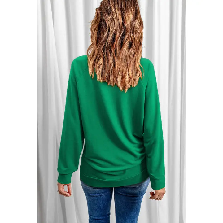 St Patricks Lucky Chenille Graphic Sweatshirt