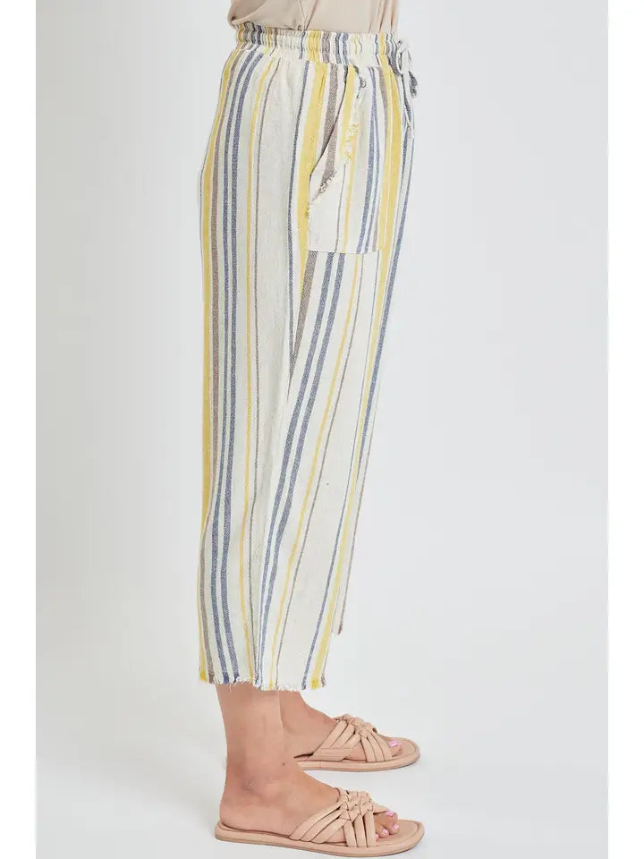 Linen Stripe Capri
