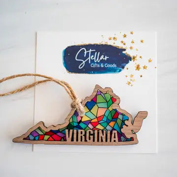 Stained Glass Virginia Holiday Ornaments