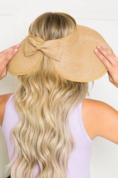 Foldable Wide Brim Bow Visor Sun Hat