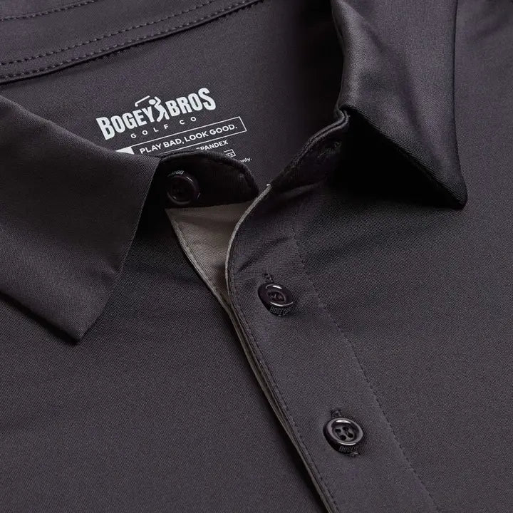 Men's Solid Charcoal Polo