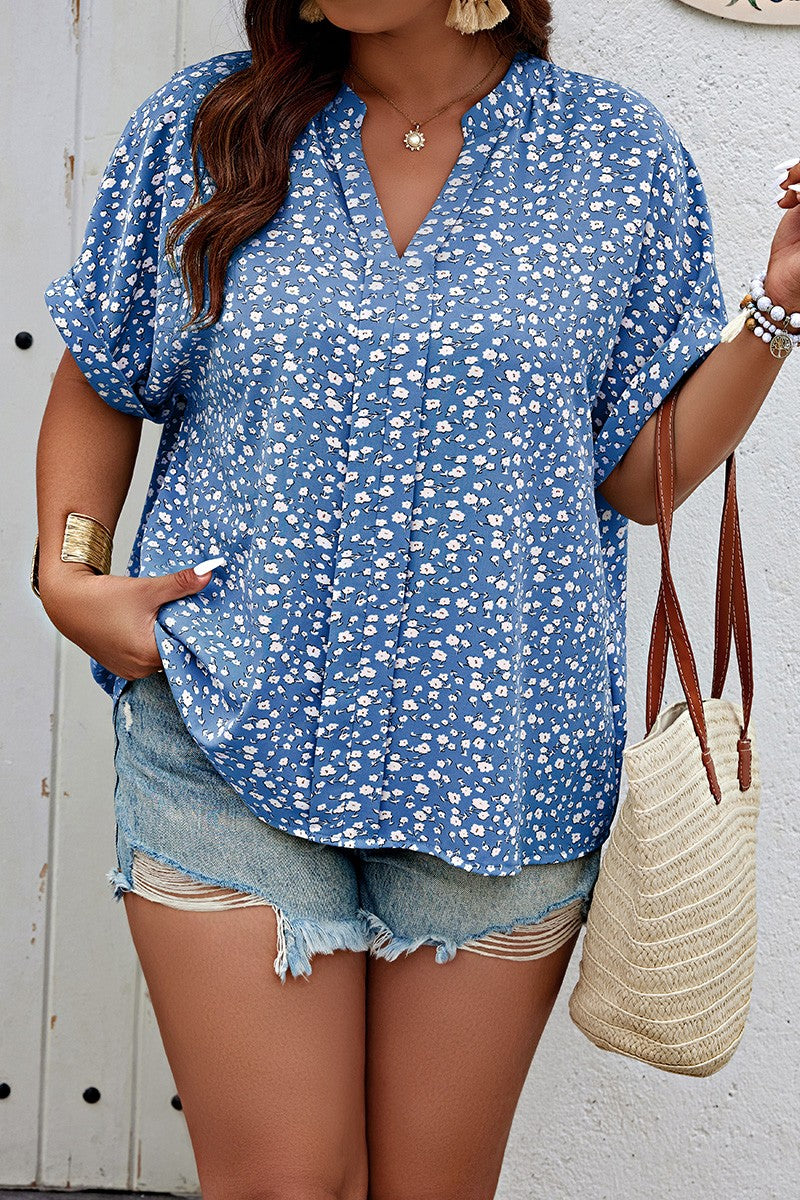 V Neck Floral Blouse