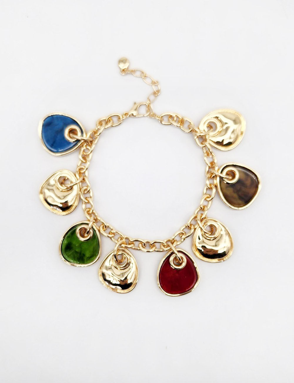 Gold/Multi Resin Teardrop Bracelet