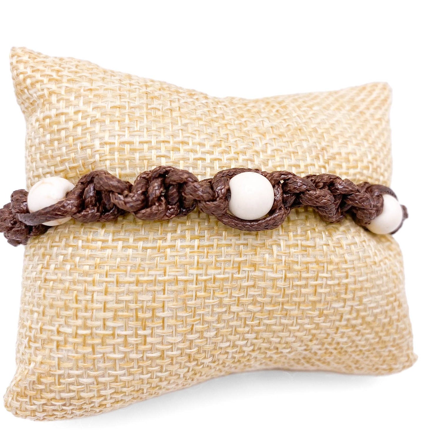 Kathy - White Howlite Woven/Braided Bracelet