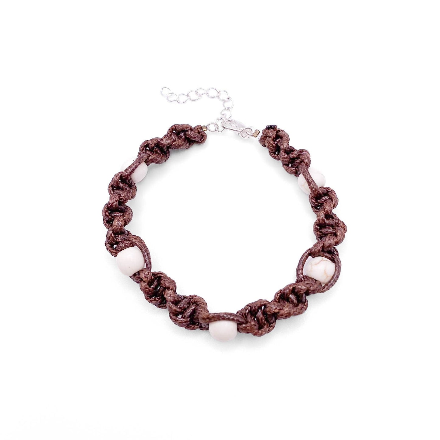 Kathy - White Howlite Woven/Braided Bracelet