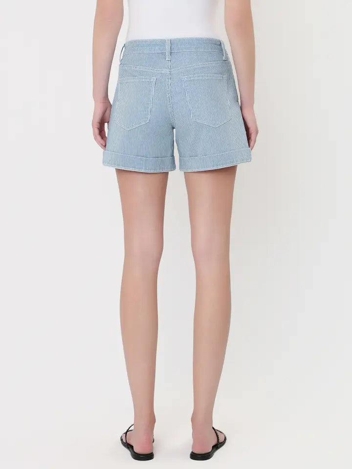 Lovervet High Rise Cuffed Striped A Line Shorts