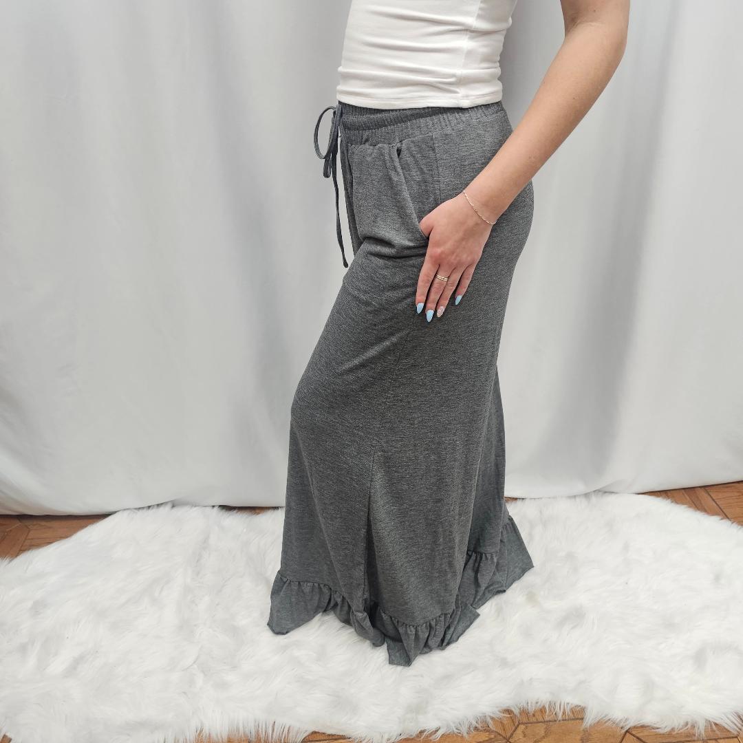 Halara High Waisted Drawstring Ruffle Wide Leg Casual Pant