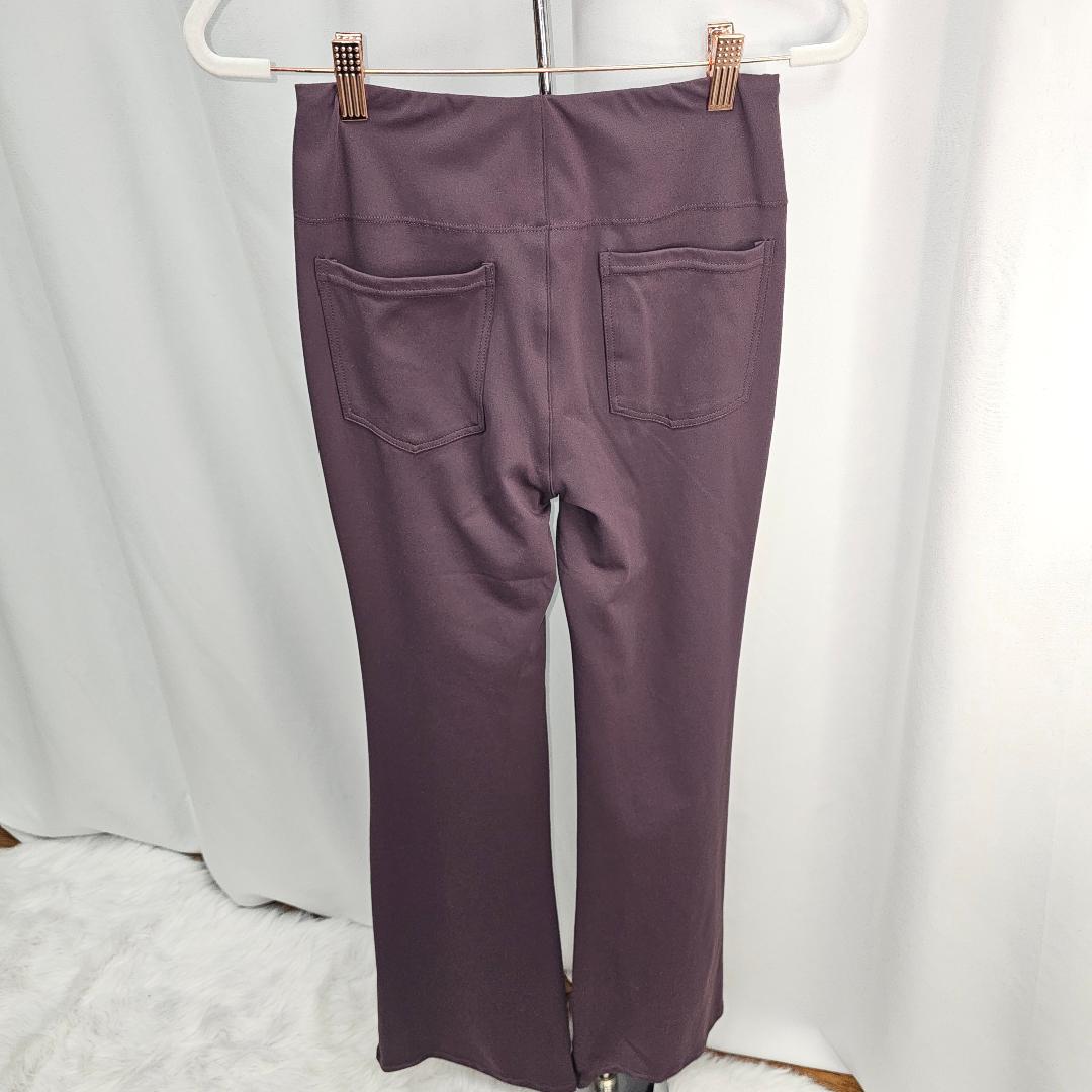High Waisted Back Side Pocket Slight Flare Work Pants