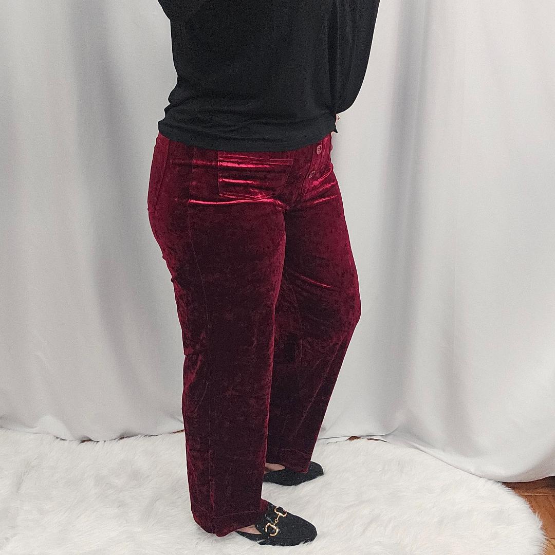 Halara High Waisted Button Multiple Pockets Straight Leg Velvet Casual Pants