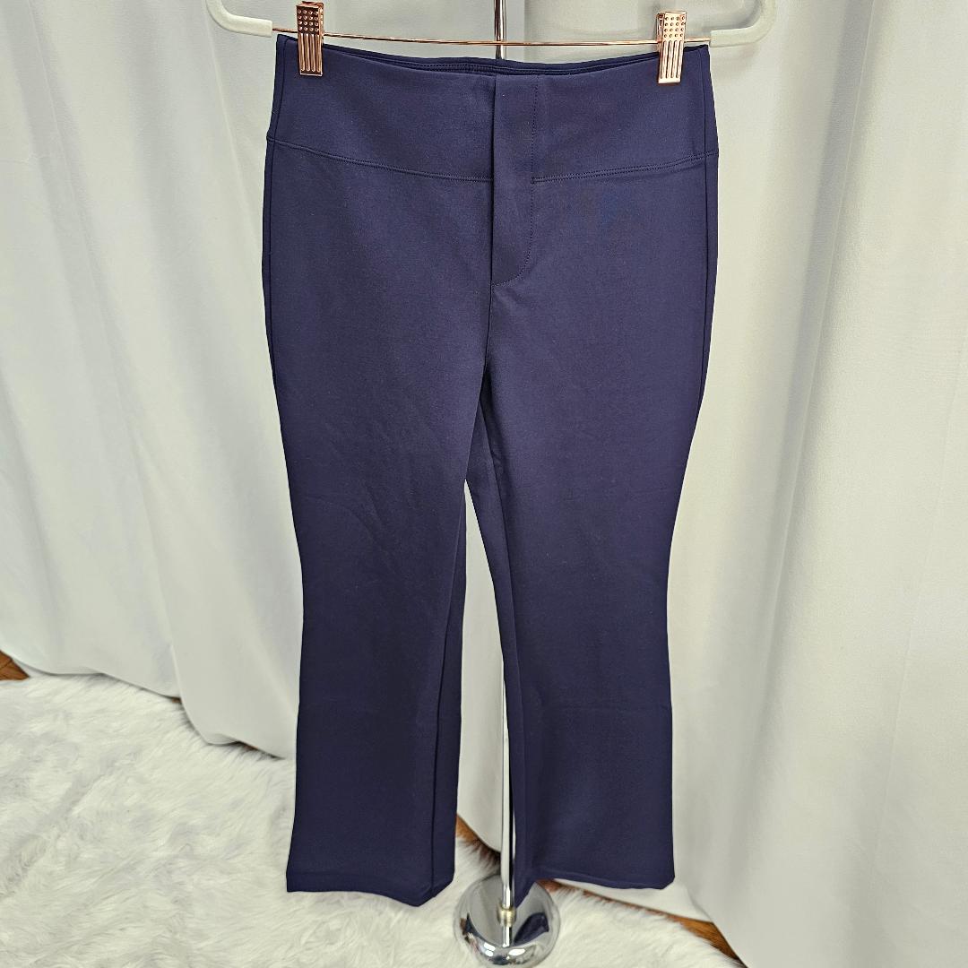 High Waisted Back Side Pocket Slight Flare Work Pants