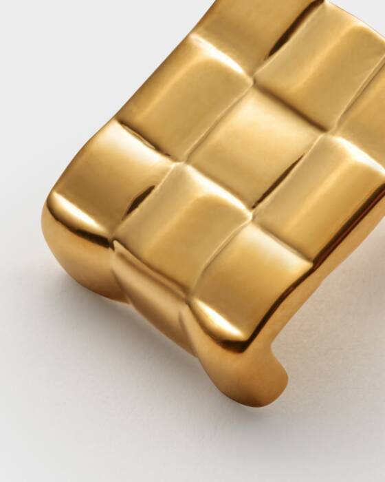 Taya Waterproof Gold Woven Oversized Stud Earrings