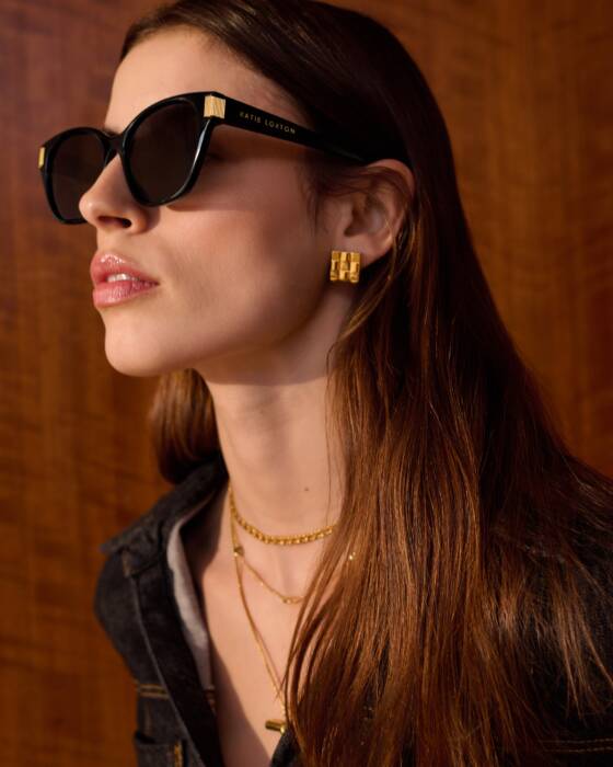 Taya Waterproof Gold Woven Oversized Stud Earrings