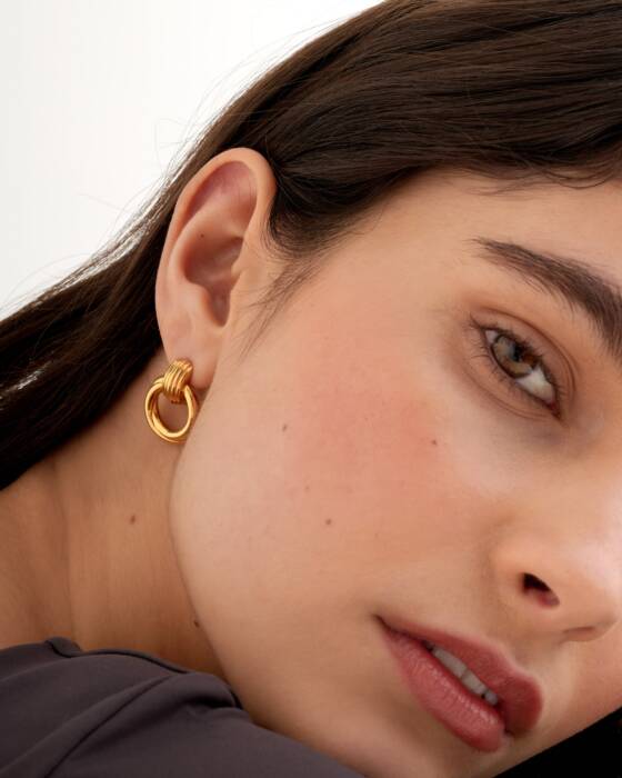 Demi Waterproof Gold Oversized Stud Earrings