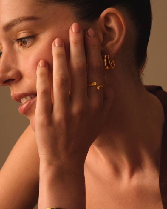 Molten Luxe Waterproof Gold Wrap Ring