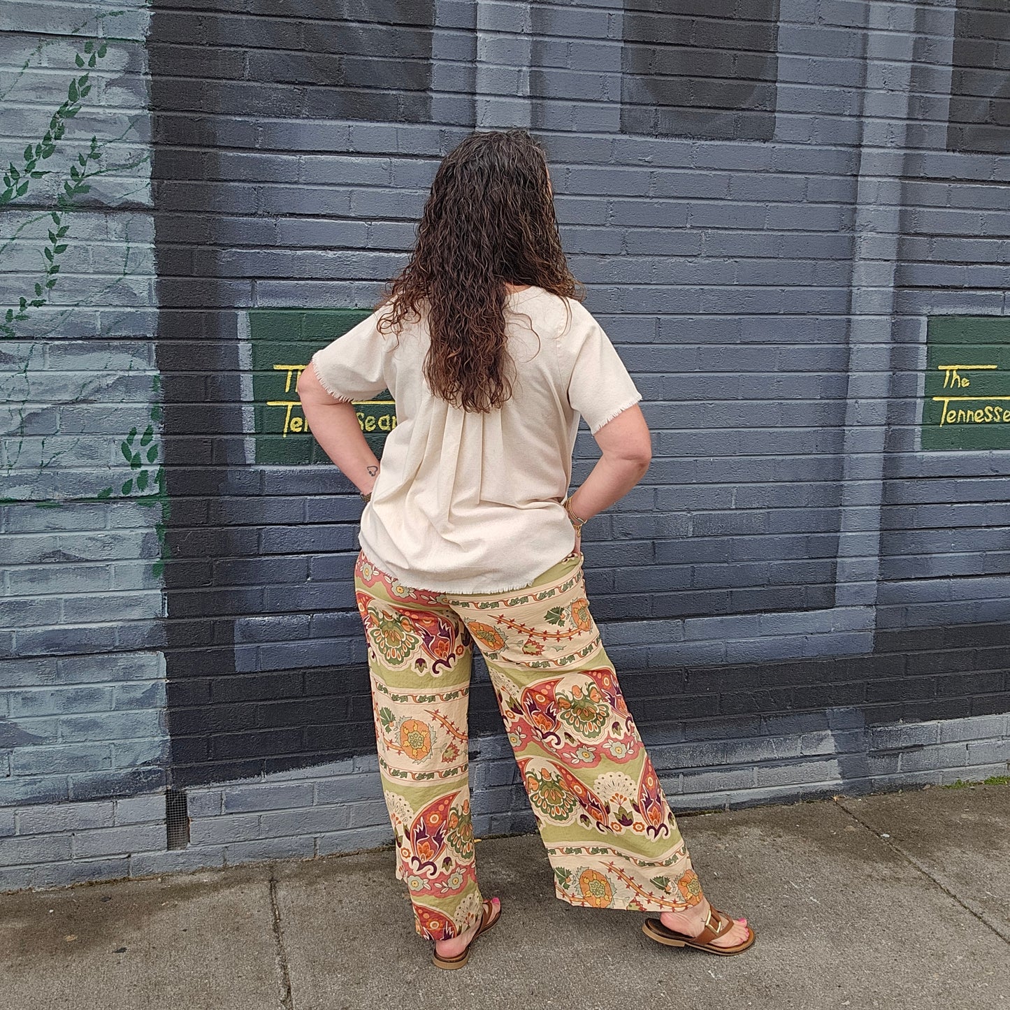 Floral Abstract Print Pant