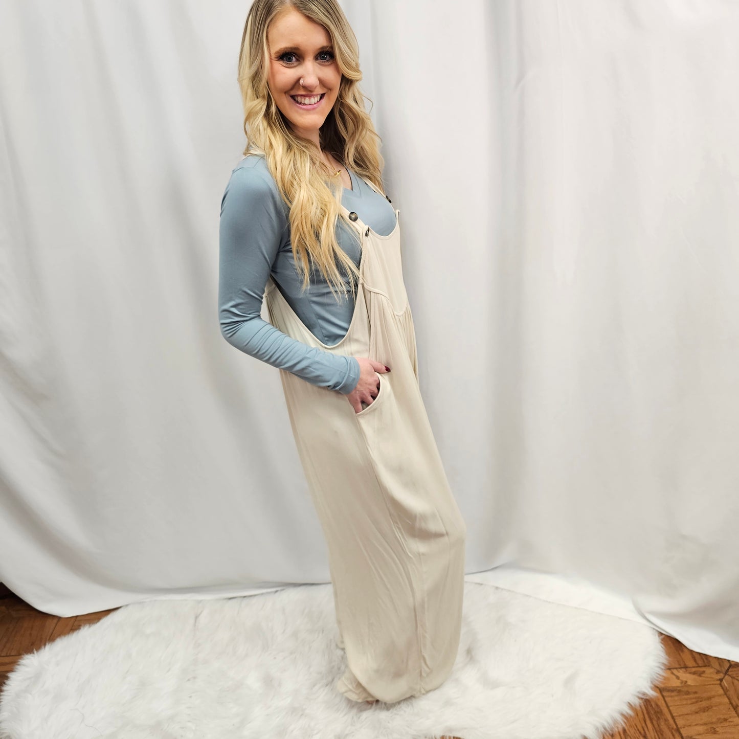Adjustable Rayon Crepe Overall