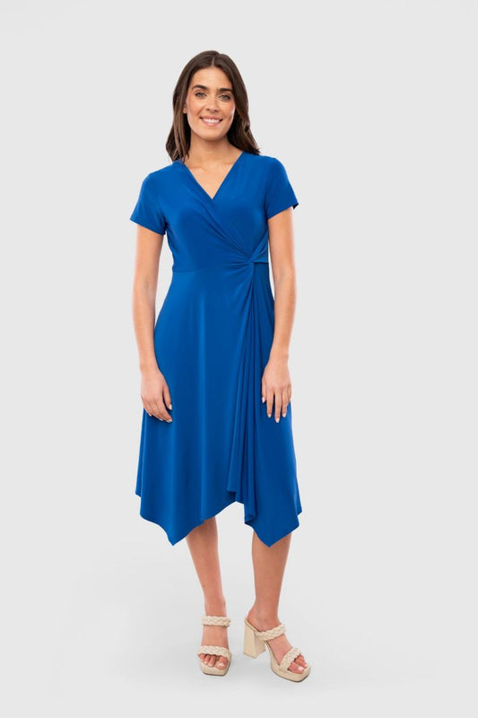 Solid Midi Dress w/ Side Detail
