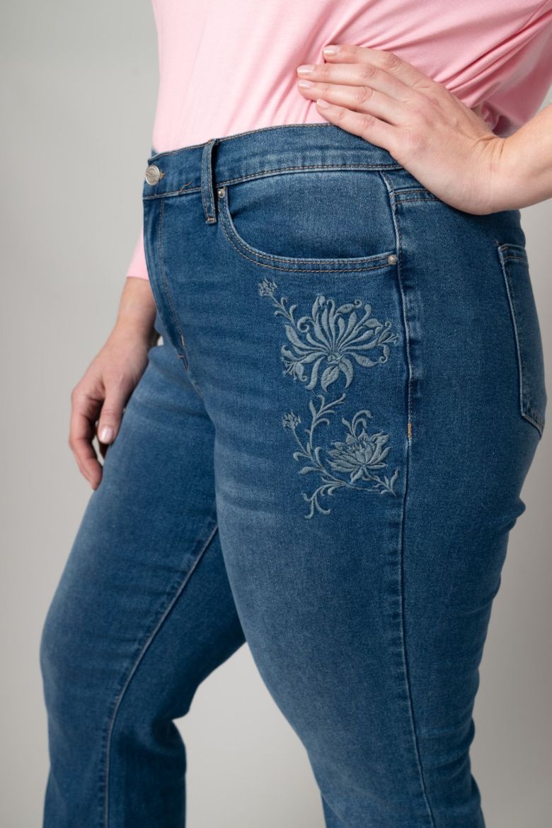 Embroidered Bootcut Jeans