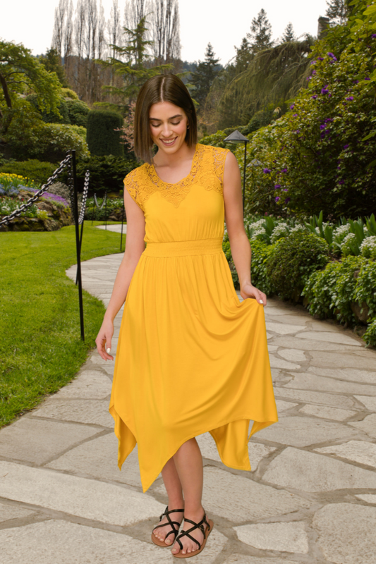 Crochet Midi Dress w/ Sharkbite Hem