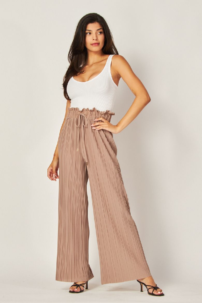 Adjustable Drawstring Pleated Pant