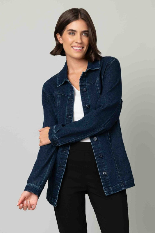 Button Front Longline Denim Jacket