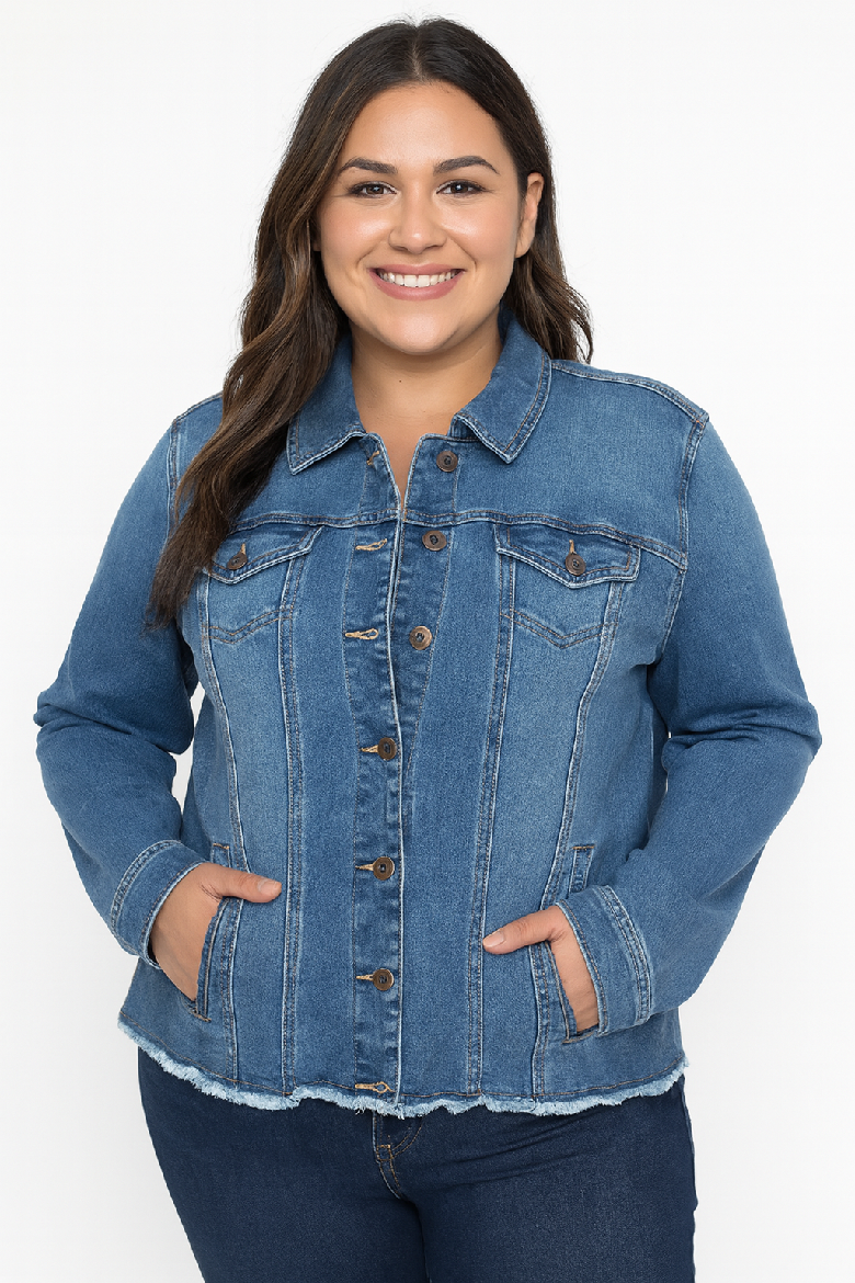 Frayed Hem Denim Jacket