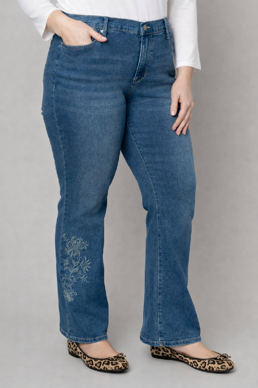 Embroidered Bootcut Jeans