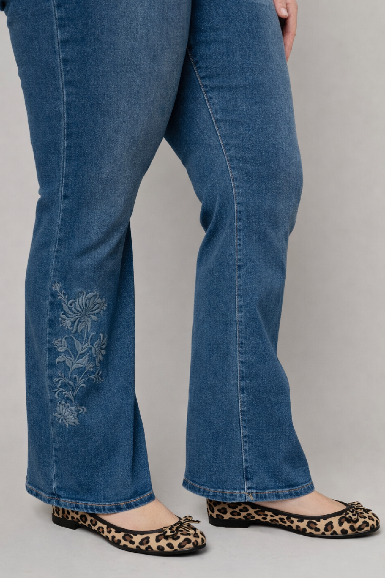 Embroidered Bootcut Jeans