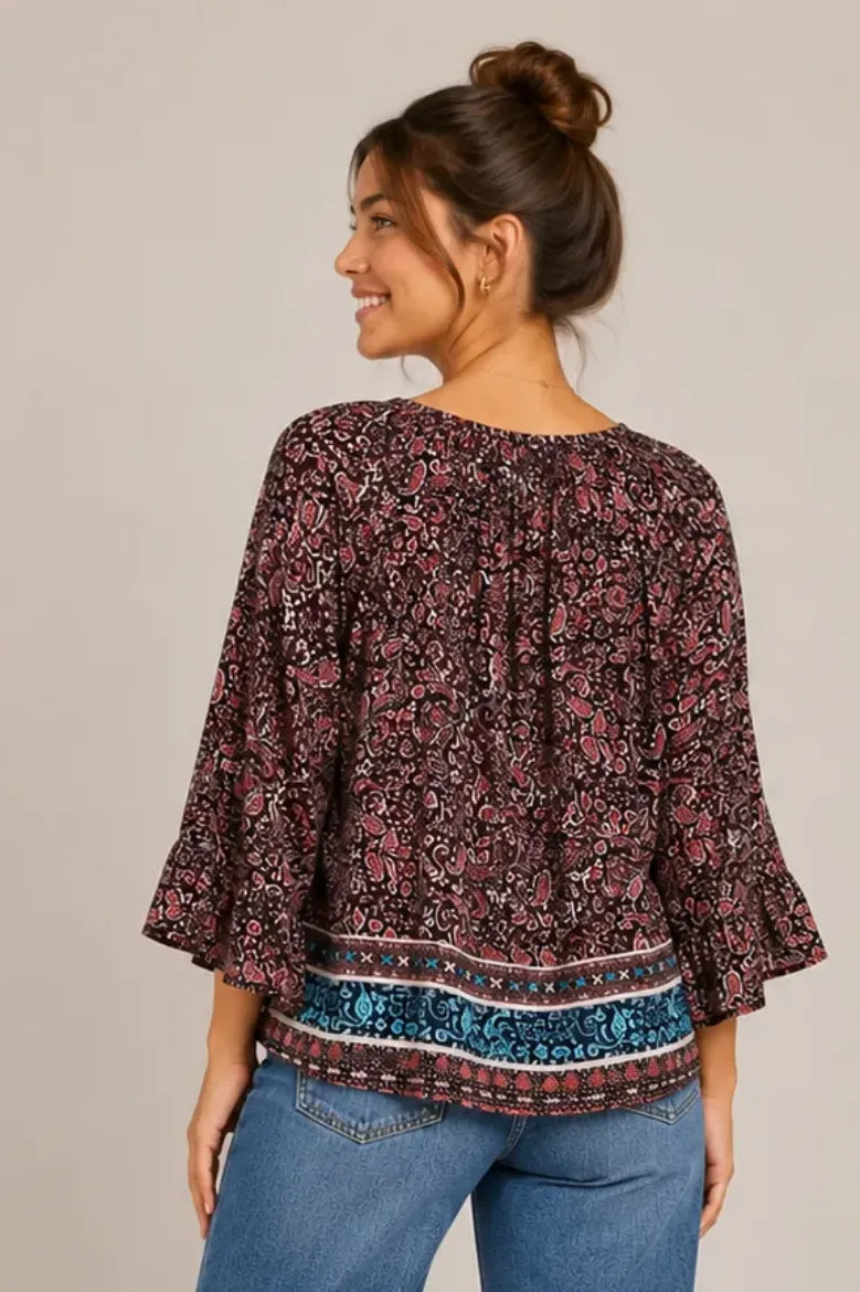 Paisley Georgette Top