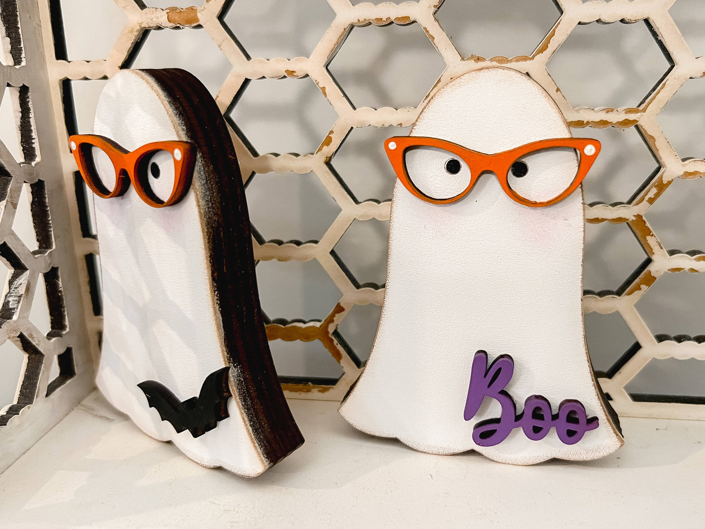 Chunky Nerdy Ghosts | Halloween Shelf Sitter Decor