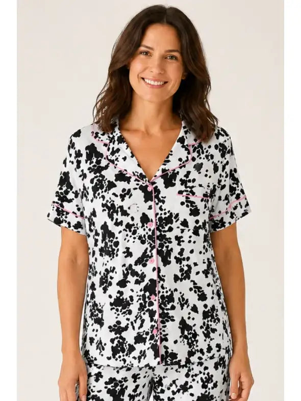 Cow Print Jersey Sleep Set
