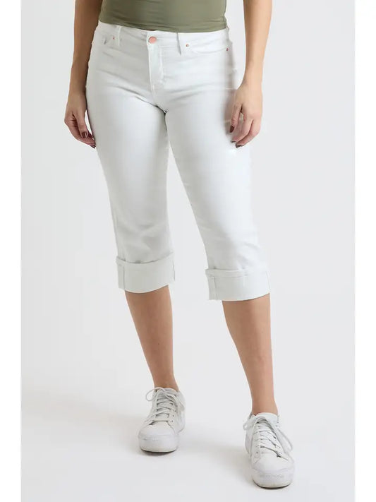 Mid Rise Premium Stretch Essential Cuff Capri