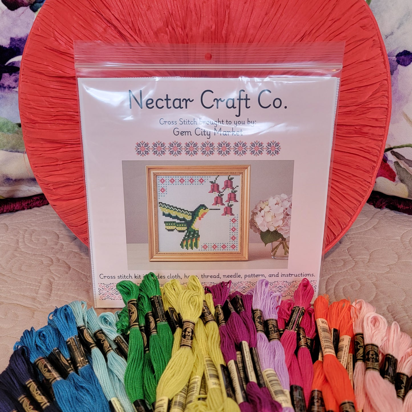 Cross Stitch - Green Hummingbird